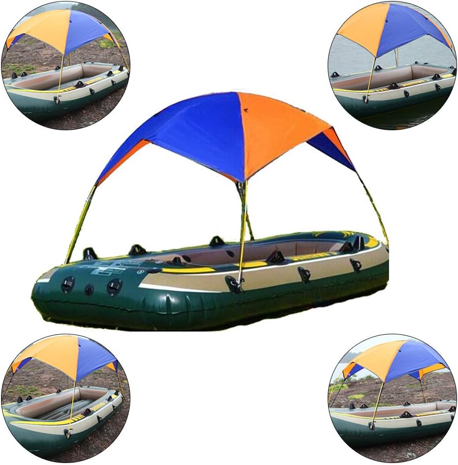 Kayak Canopy, Portable Inflatable Fishing for Sun Shade Rain Canopy Awning Top Boat Shelter Kayak Kit Accessories Boat Canopys Round (Awning Only)