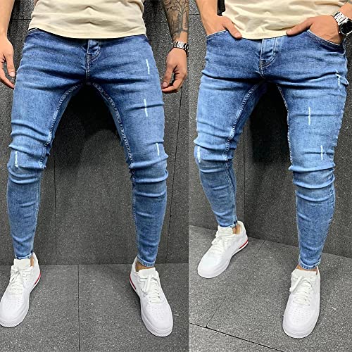 Mywinway Mens Skinny Slim Fit Jeans Stretch Denim Pants2
