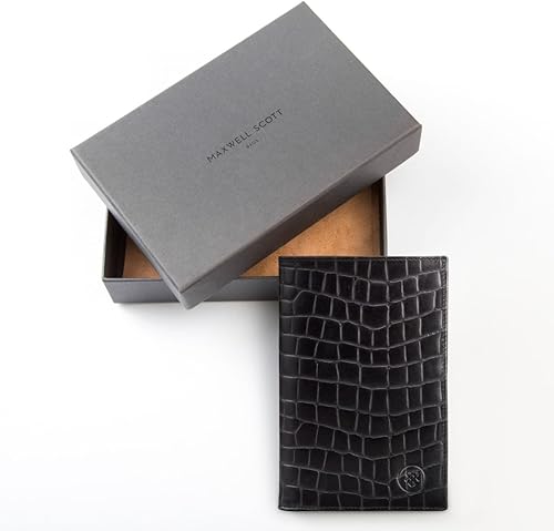 Miniatura 5 de Maxwell Scott - Cartera de piel de lujo para hombre diseño de cocodrilo Pianillo hecho a mano en Italia negro Black Croco Moderno
