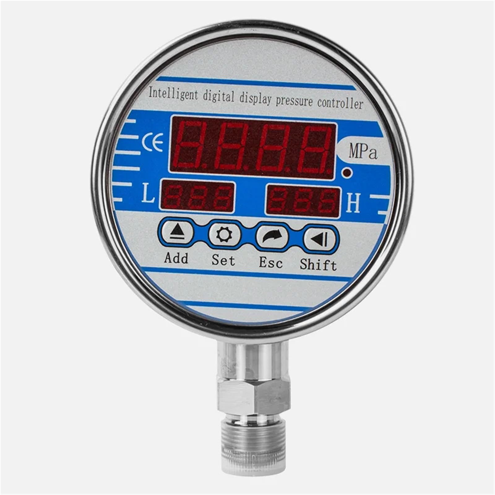 Manómetro Digital de 0-60Mpa, manómetro hidráulico contacto electrónico con Dial 100mm, G1-4 presión 200bar y 400 Bar, M20 x 1,5(G1-4 Radial,0-16Mpa)