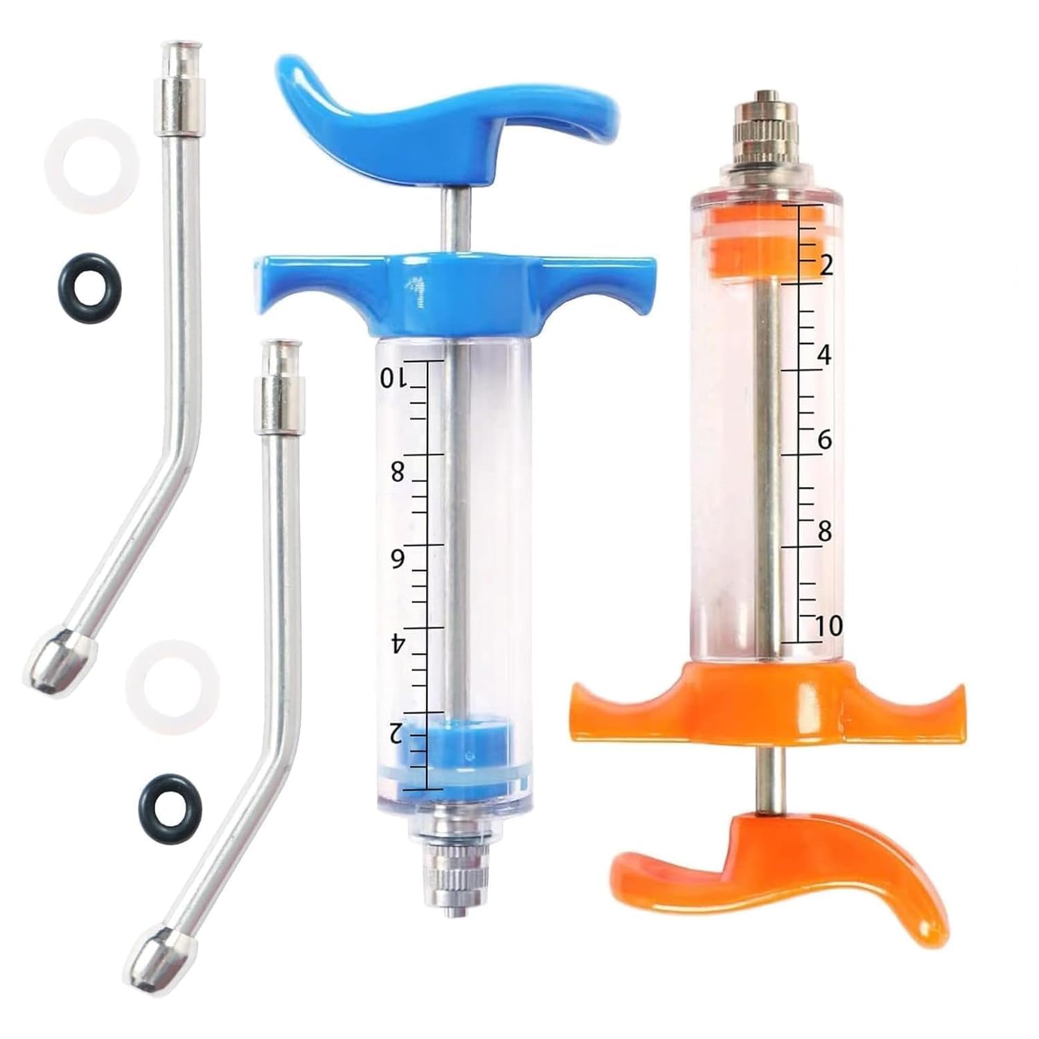 1 Pcs Goats Feed Water Distributor, Reusable, Drench Nozzle, Adjustable Dosage, for Goats, Sheep, Horse, Pig, Dog, Cattle, Cat Supplies (Blue 10ml) Oral Drencher-image-0