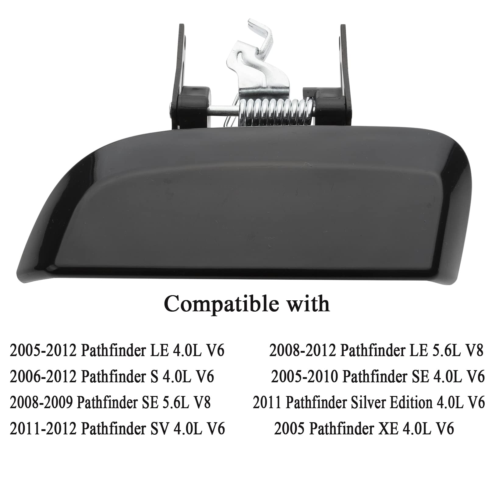 Poignée de porte extérieure droite 82606-EA502 pour Ni-ssan Pathfinder 2005-2012 Noir