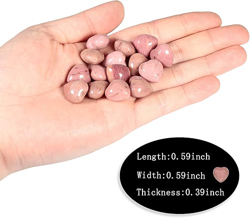 Miniatura 2 de Rockcloud 10 piedras de cristal curativo en forma de corazón, piedra de bolsillo pulida a mano, decoración de oficina en casa, regalo de boda,