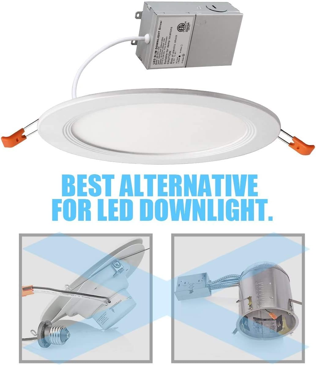 Flаѕh Sаlе Buу 1 gеt 1 4in Led Recessed Light,Led Ceiling Light,Led Recessed Lighting,Ultra-Thin,9W 750LM High Brightness,5000K Daylight White,Canless Led Recessed Light 4 Inch Dimmable with Junction Box,ETL,12Pack