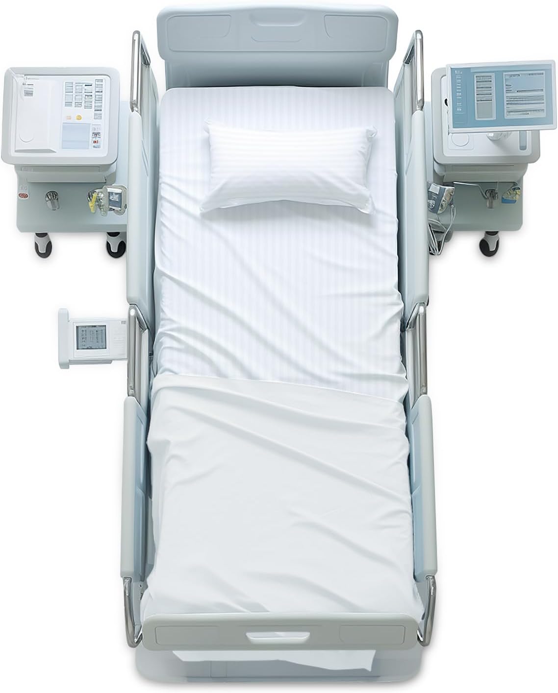 Kingrest 100% Cotton Fitted Hospital Bed Sheet Set, One Bed Sheet 36"x84"x14" & One Queen Size Pillow Cover - Ultra Soft Knitted Jersey Fitted Sheet Set