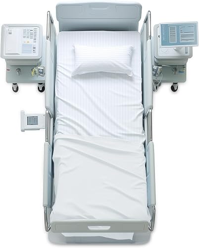 Kingrest 100% Cotton Fitted Hospital Bed Sheet Set, One Bed Sheet 36"x84"x14" & 
