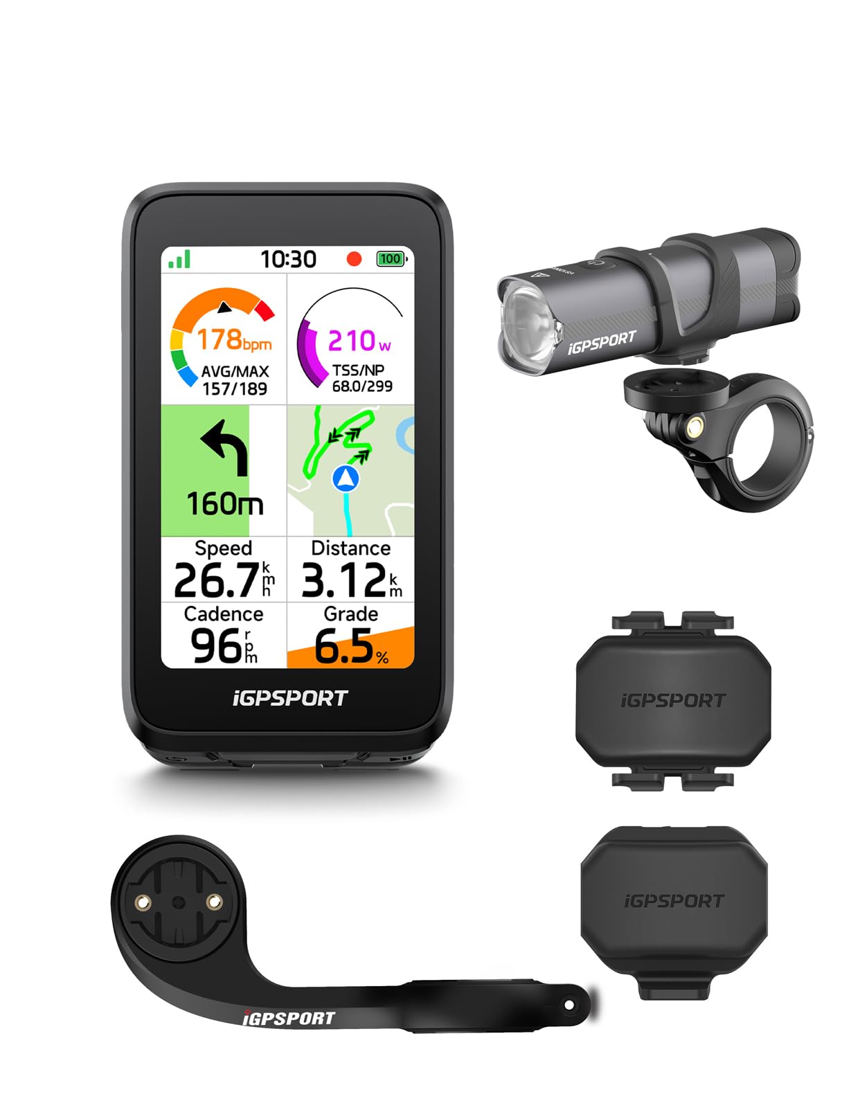 iGPSPORT BiNavi Air GPS Bicicleta con SPD70 Velocímetro y CAD70 Sensor de Cadencia para Bicicleta y M80 y VS1200S