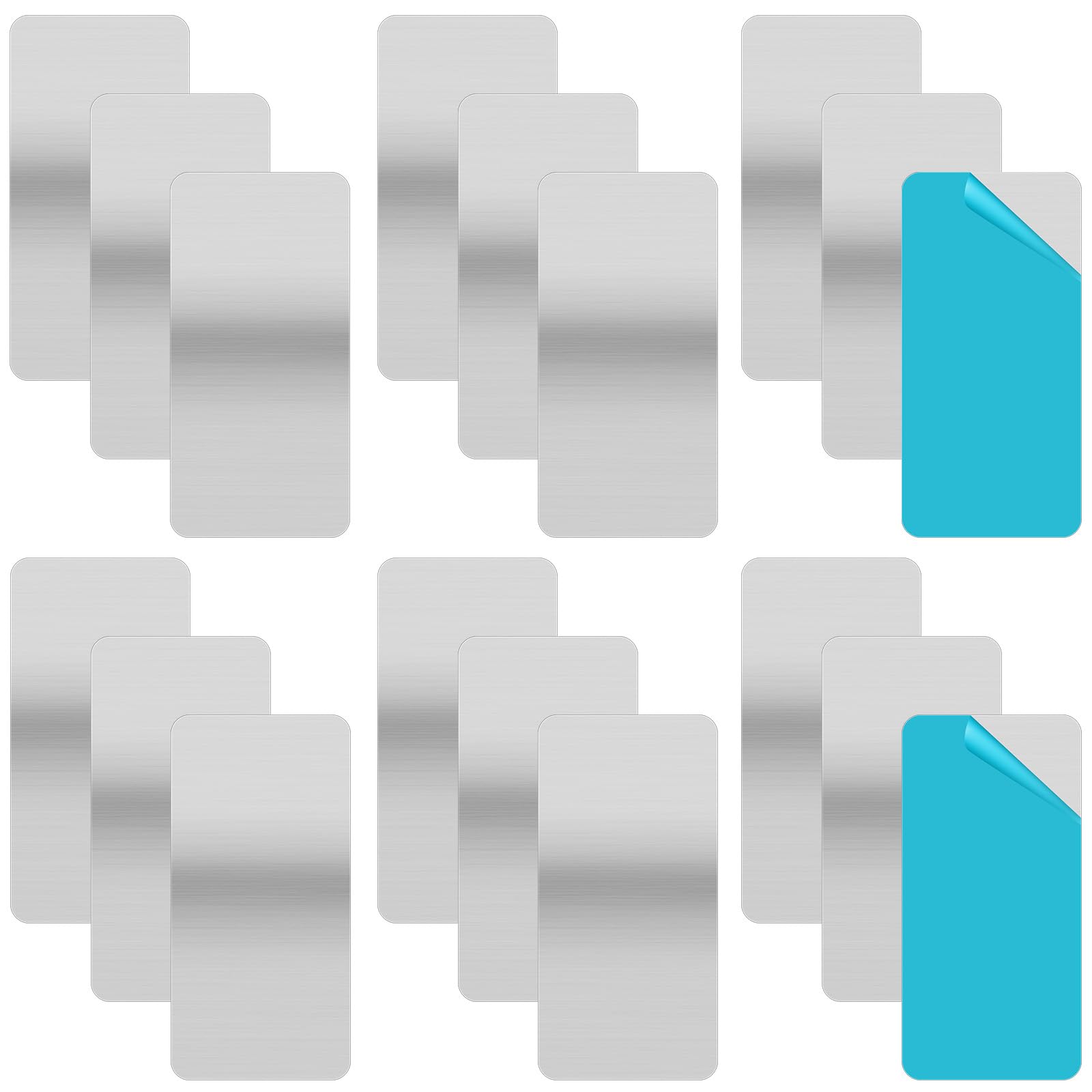 Photo 1 of 18 Pcs Metal Plates for Magnet, 3.14" X1.56" Rectangular Magnetical Plates with Strong Adhesive Backing, Metal Stickers for Magnets for or Enhanced Vent Cover Sealing (No Residue) & DIY Projects