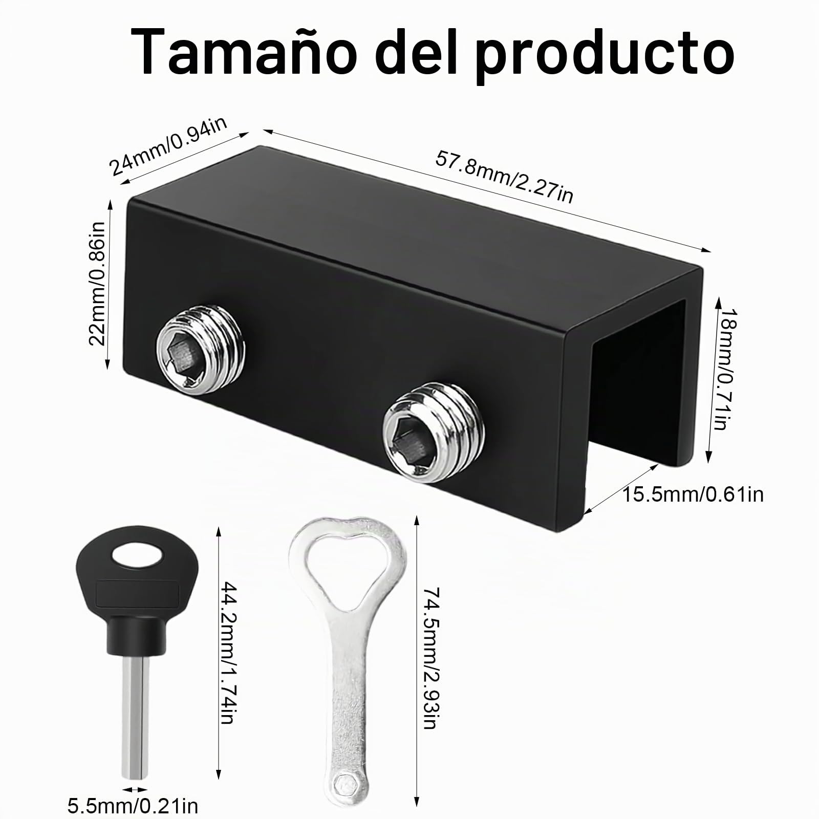 TIANLIN 4 Piezas Seguridad para Ventana Niños, Cerradura de Ventana de Aluminio Negro Ajustable, Adecuada para Puertas Corredizas y Ventanas con un Grosor de 1–16 mm, Incluye 2 Llaves