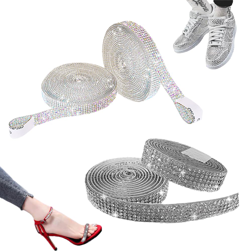4 Rotoli Di Nastro Autoadesivo Con Strass Di Cristallo, 4 Metri C 1095646