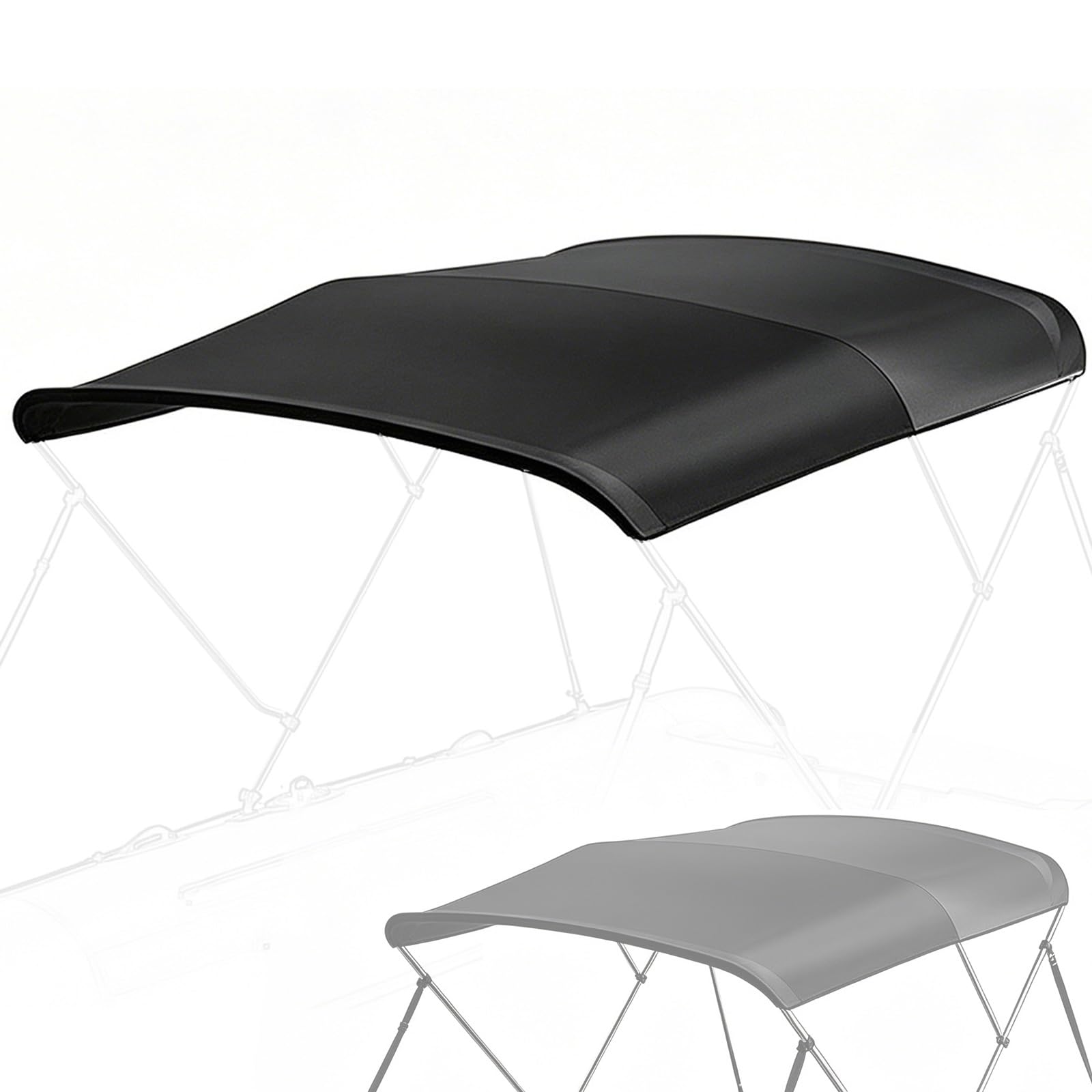 Tendalino Barca 600D, Telo Tendalino Barca Impermeabile, 185cm 8 Larghezze, per Telaio 3 Arche, Nero