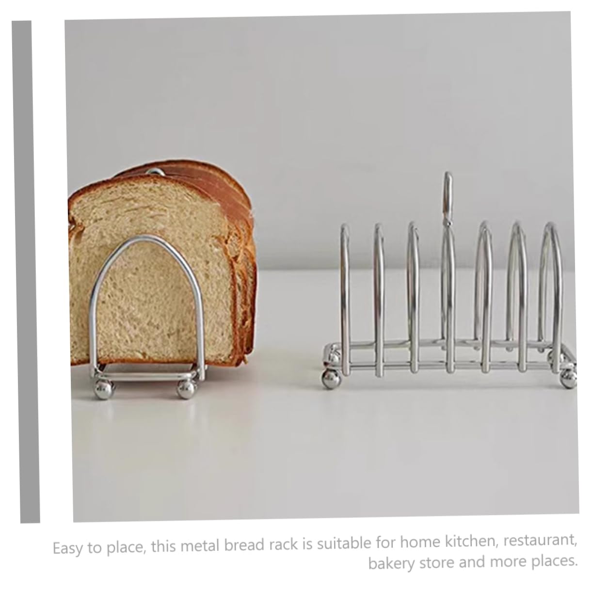 Cabilock Sturdy Steel Toast Rack 6 Slice Bread Holder Countertop Toast Stand Metal Slicer Storage