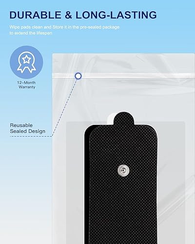 Miniatura 7 de Brilnurse TENS, 24 almohadillas de electrodos para unidades Decenas, reutilizables, de larga duración, autoadhesivas, no irritantes, con conector