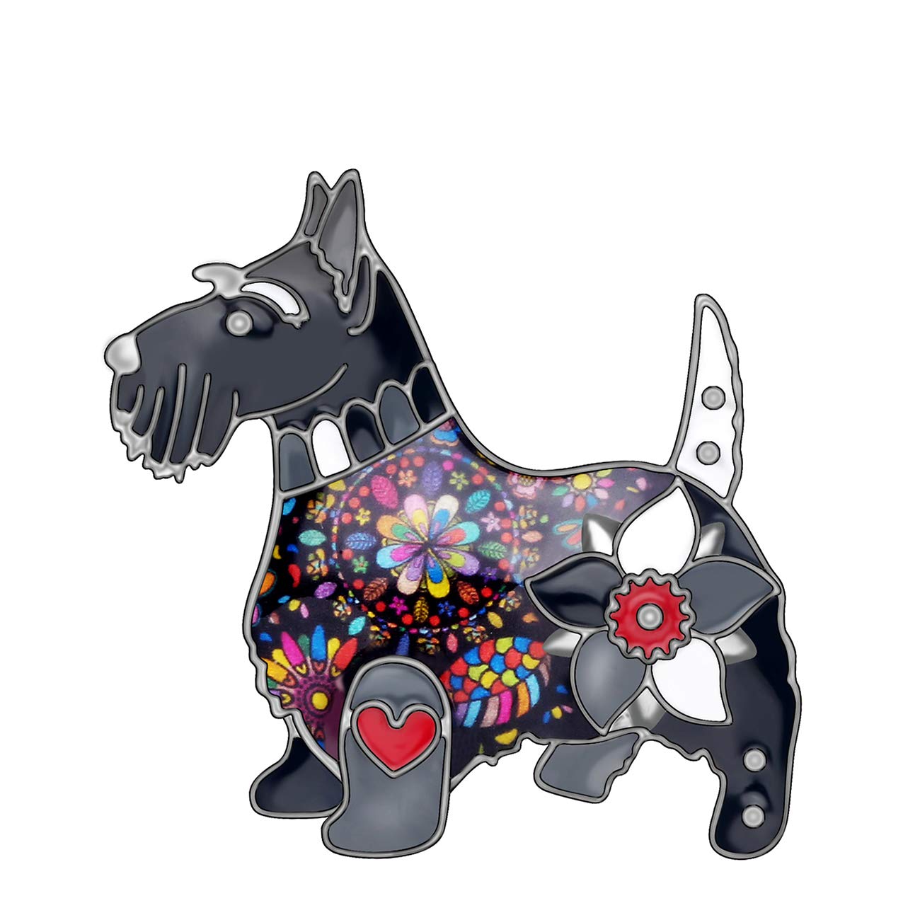 DUOWEI6 Colors Cute Scottish Dog Brooch Pins Dress Clothes Jewelry Gifts Dog Collection for Women Girls