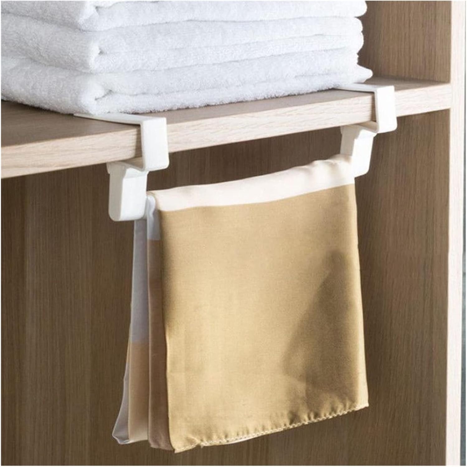 Over Door Towel Rack Bar Hanging Holder Rail Organizer Bathroom Kitchen Cabinet Cupboard Hanger Shelf Convenient Sponge Holder Towel Rack(2pcs)