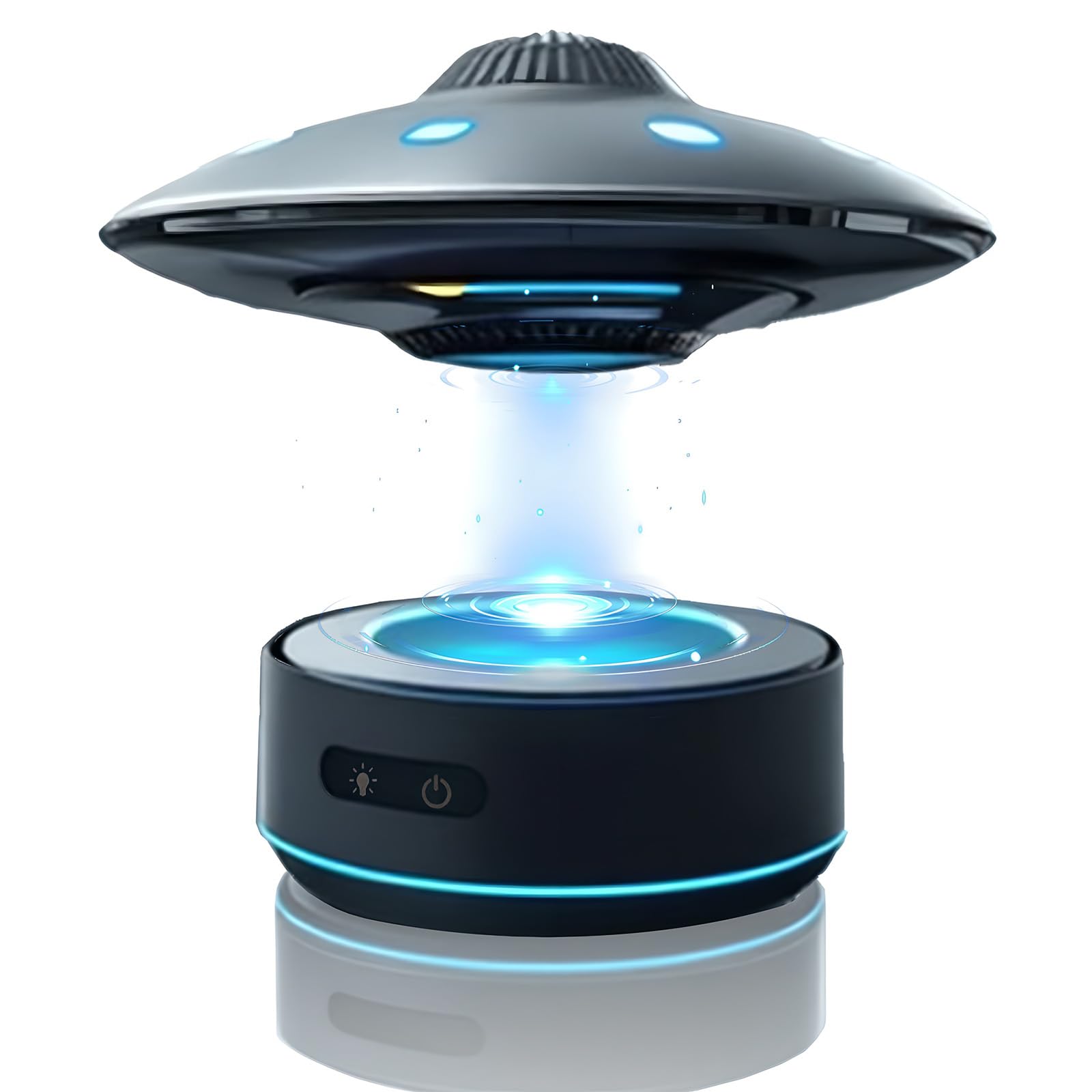 Magnetic Levitating Bluetooth Speaker UFO Shape with LED Lights, Wireless Charging, 360° Stereo Sound, Portable Floating Speaker for Home Decor, Desk Gadget, Tech Gifts