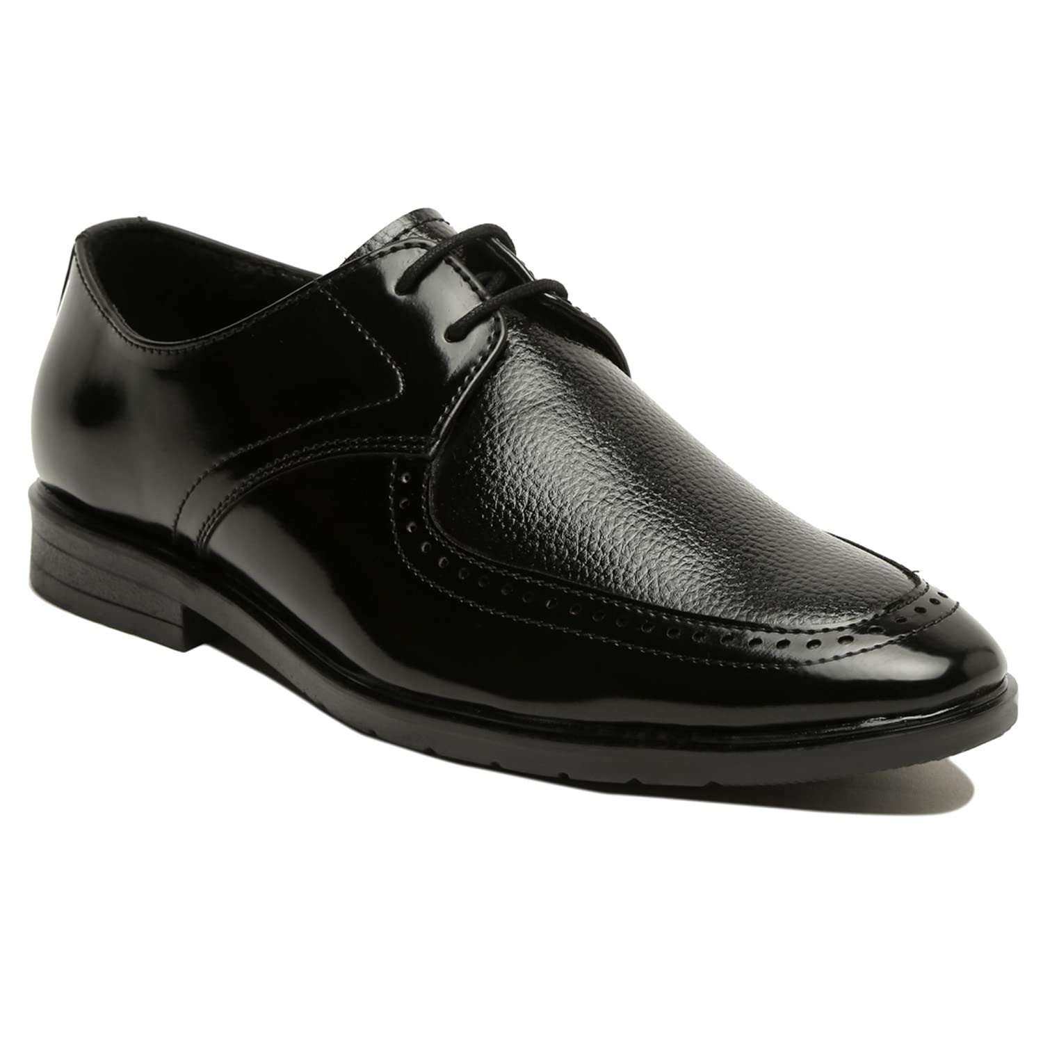 MUTAQINOTI Mens Jet Black Luxury Patent Leather Handmade Derby Shoes for Men Formal 9 UK (MQVXUSJB) (B0B1X9QSW8) Amazon Price History, Amazon Price Tracker