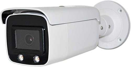 Cámara IP PoE Bullet de visión a color para exteriores de 4 MP, cámara de visión nocturna a todo color 247 con detección inteligente, ranura para