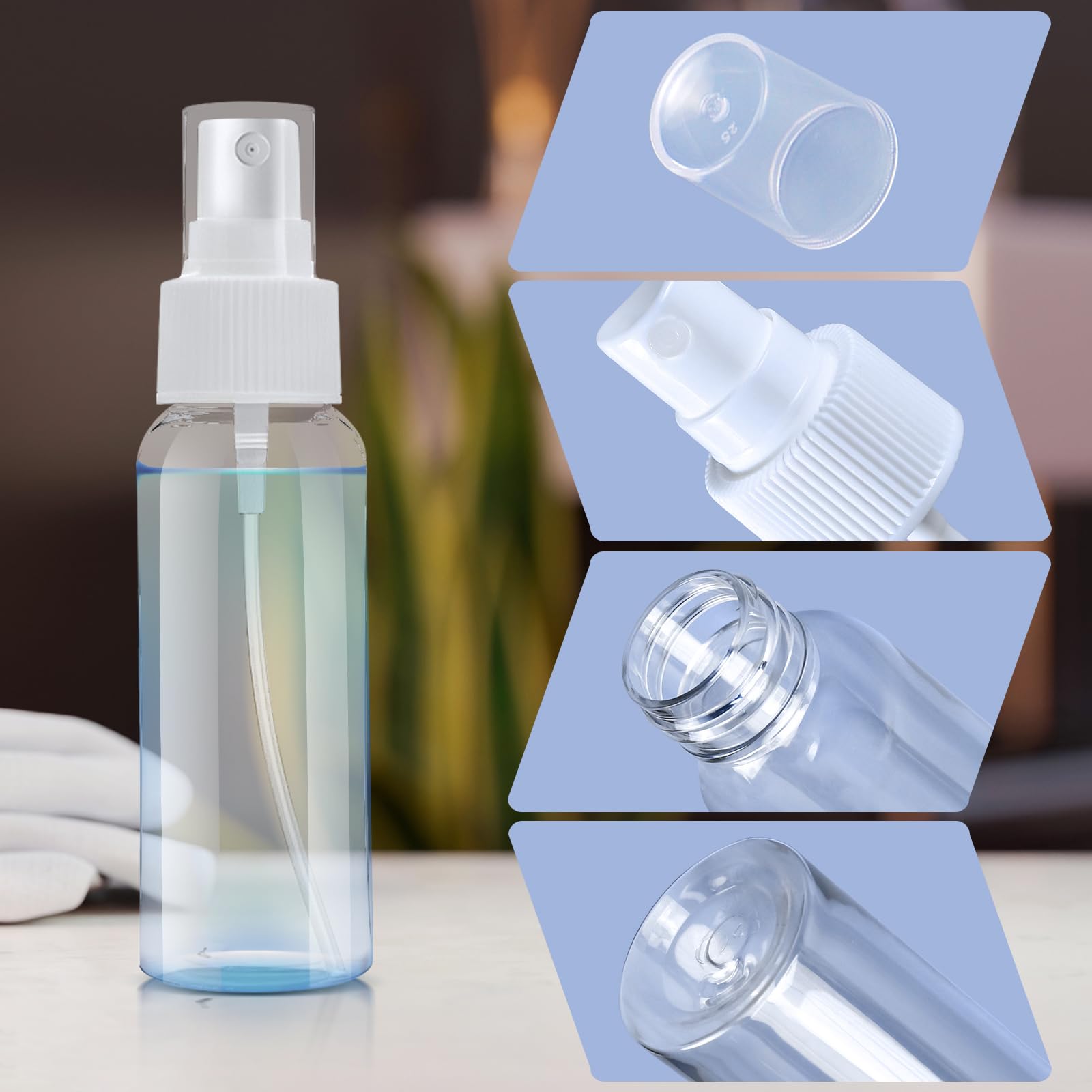 F Fityle 150 Stk. Kleine Sprühflaschen zum Befüllen, Empty Spray Bottle 30ml, Leer Parfümflasche Zerstäuber, Transparente Sprayflasche Tragbar für Reise Körperpflege Flüssigkeit Kosmetik