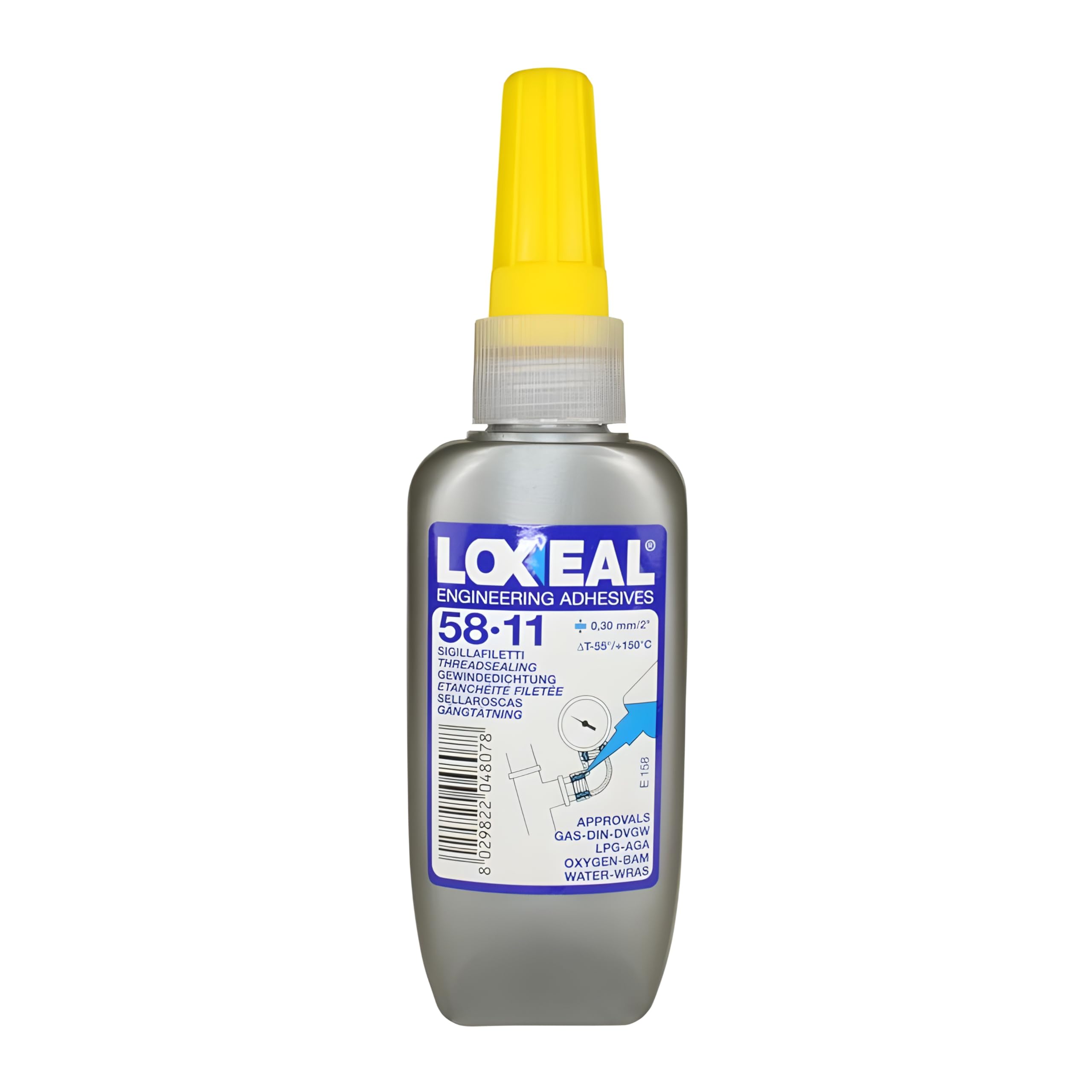 LOXEAL 58-11 50ml - TEFLÓN LÍQUIDO(lote de 2 unidades de 50ml). Sellador hidráulico hasta rosca 2" resistencia media.