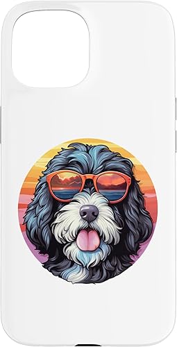 Miniatura 10 de Funda para iPhone 13 Pro Max Cute Bernedoodle con gafas de sol con gráficos coloridos