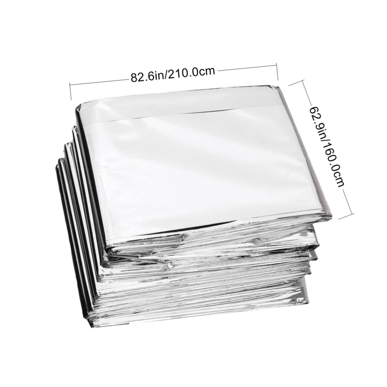 BCOATH 5Pcs Thermal Emergency Blankets Reflective Survival Blankets for Outdoor Use Camping Hunting Silver Efficient Heat Retention Lightweight Design
