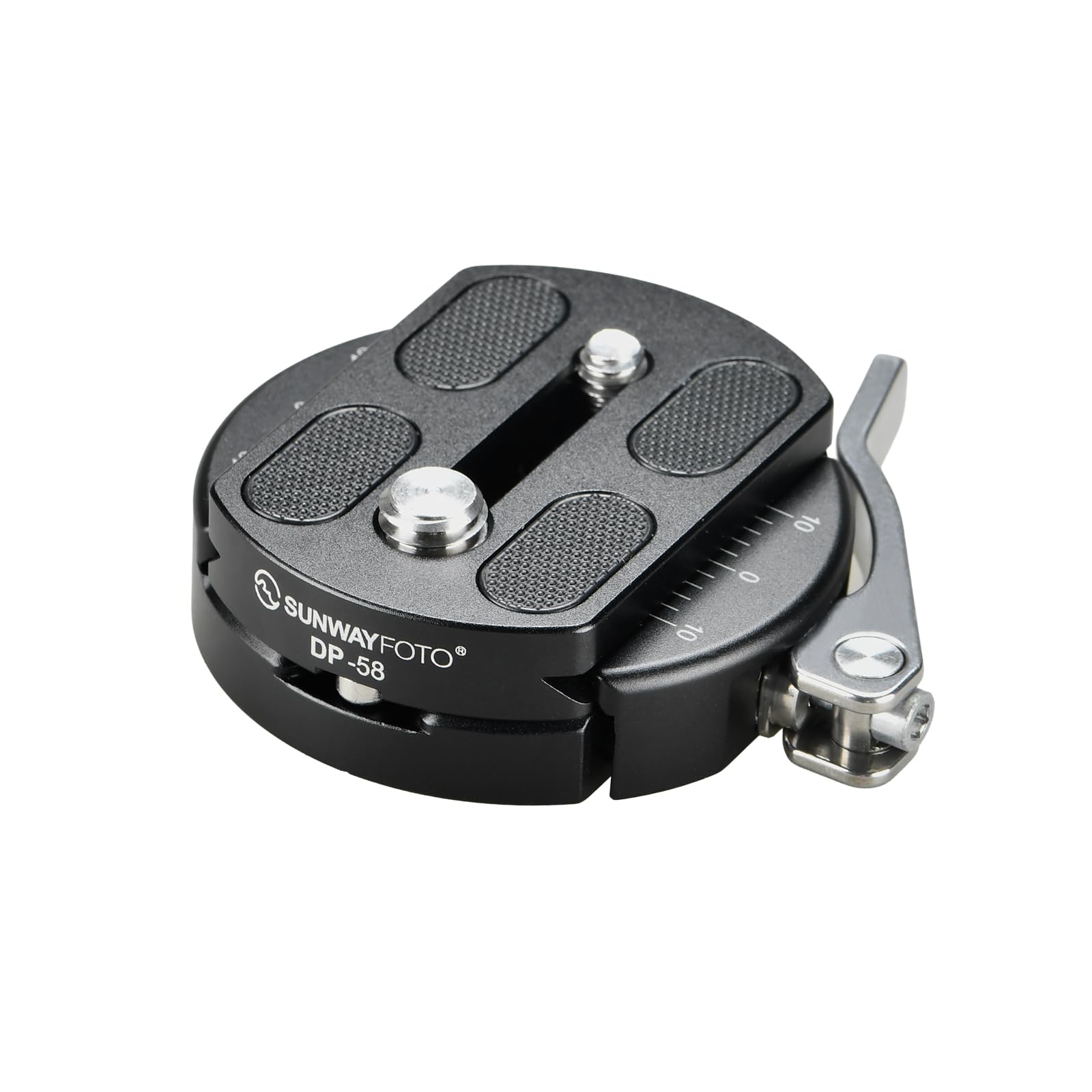 SUNWAYFOTO 58 mm Discal-Hebelklemme und Arca Swiss-Plattensatz, mit 1/4-20- und 3/8-16-Schrauben (DLC-58+DP-58)