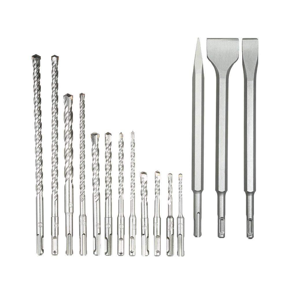 6 Pezzi Punte Trapano Muro, 6 8 10 12 14 16x160mm Punte SDS PLUS - Foto 9