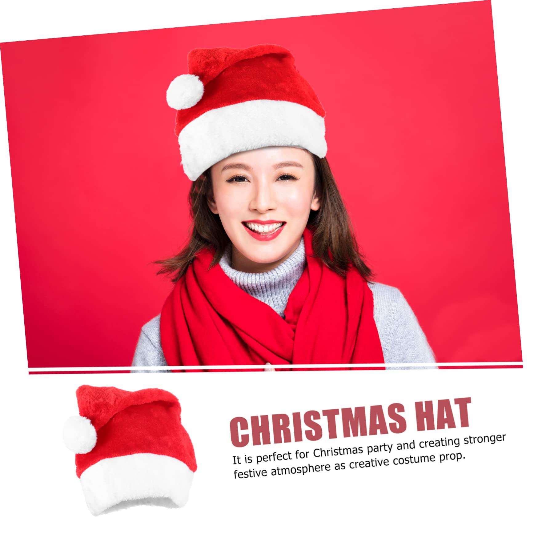 Cabilock 5 Piezas Gorro De Papá Noel De Felpa Gorros De Santa Navideños Sombreros Para Hombres Gorro De Papa Noel Para Sombrero De Navidad De Peluche Gorros Navideños Rojo Felpa Corta