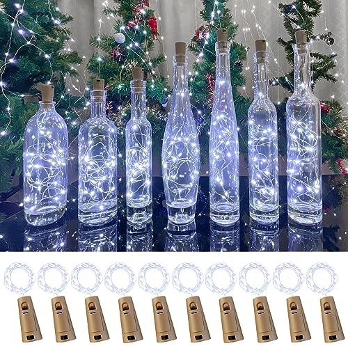 LEECOCO LED Bottle Light, Pack of 10, 2 m 20 LED Bottle Fairy Fairy Lights Bottle Corks for Christmas Party