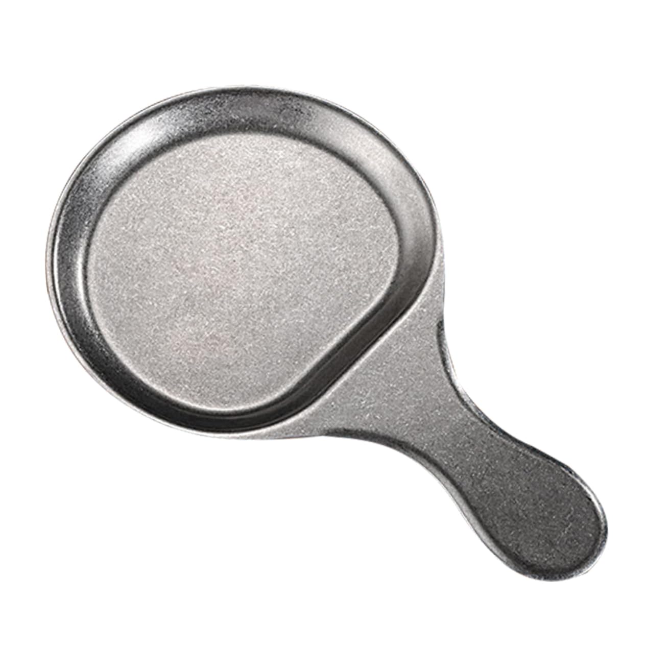 Cabilock Vintage Distressed Style Stainless Steel Plates Bbq Serving Griddle Handle Dinnerware for Family Parties