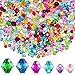 Huquary 900 Pieces 3 Size Faceted Bicone Crystal Beads Bicone Mix Color DIY Craft Beads for Bracelet Necklace Earring Jewelry Making