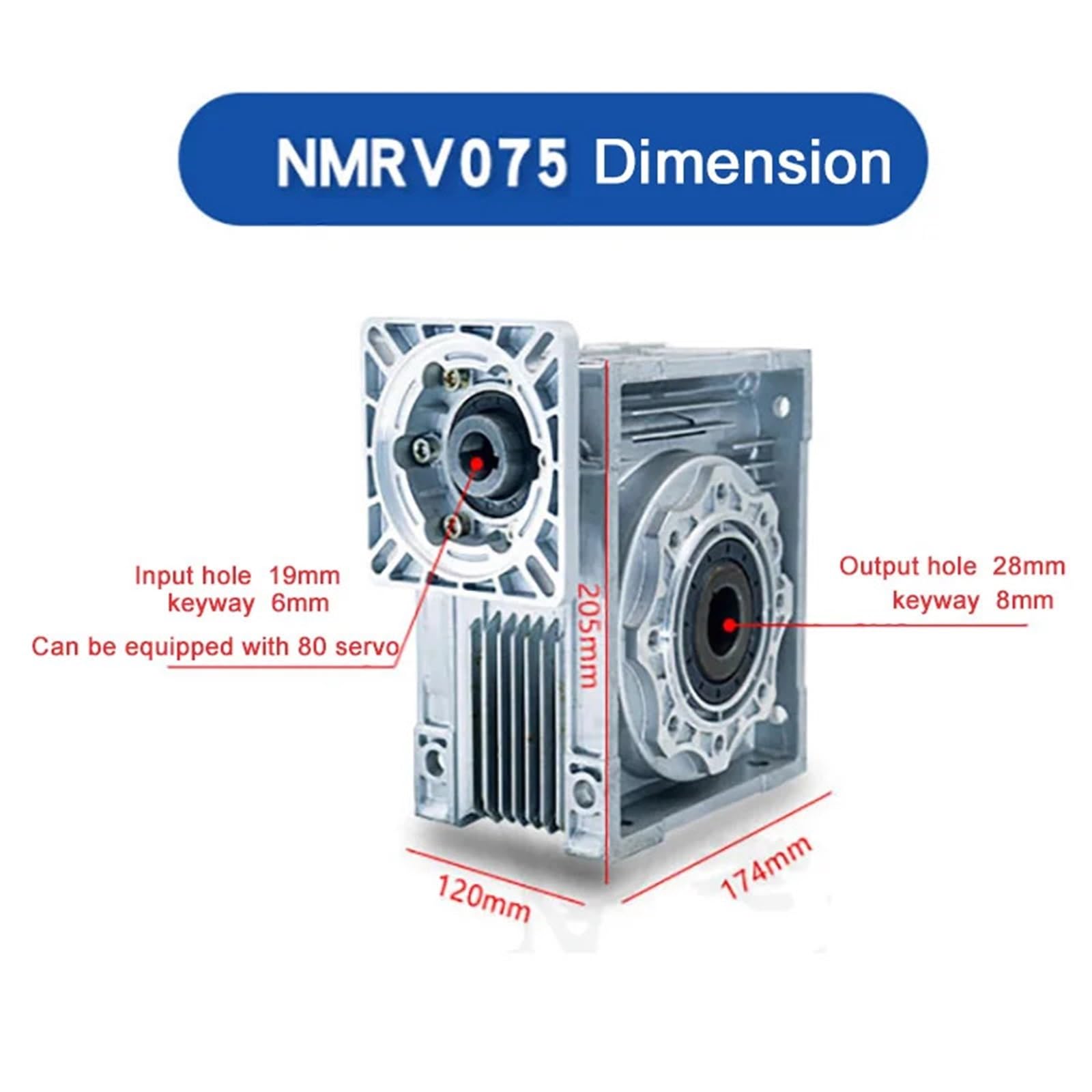 NMRV75 vis sans fin 100 rapport réducteur CNC tuyau rond fil d'intersection