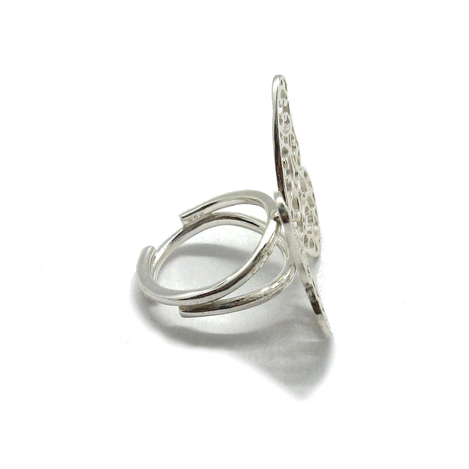 Anillo de plata mariposa de filigrana sólido 925 de tamaño ajustable