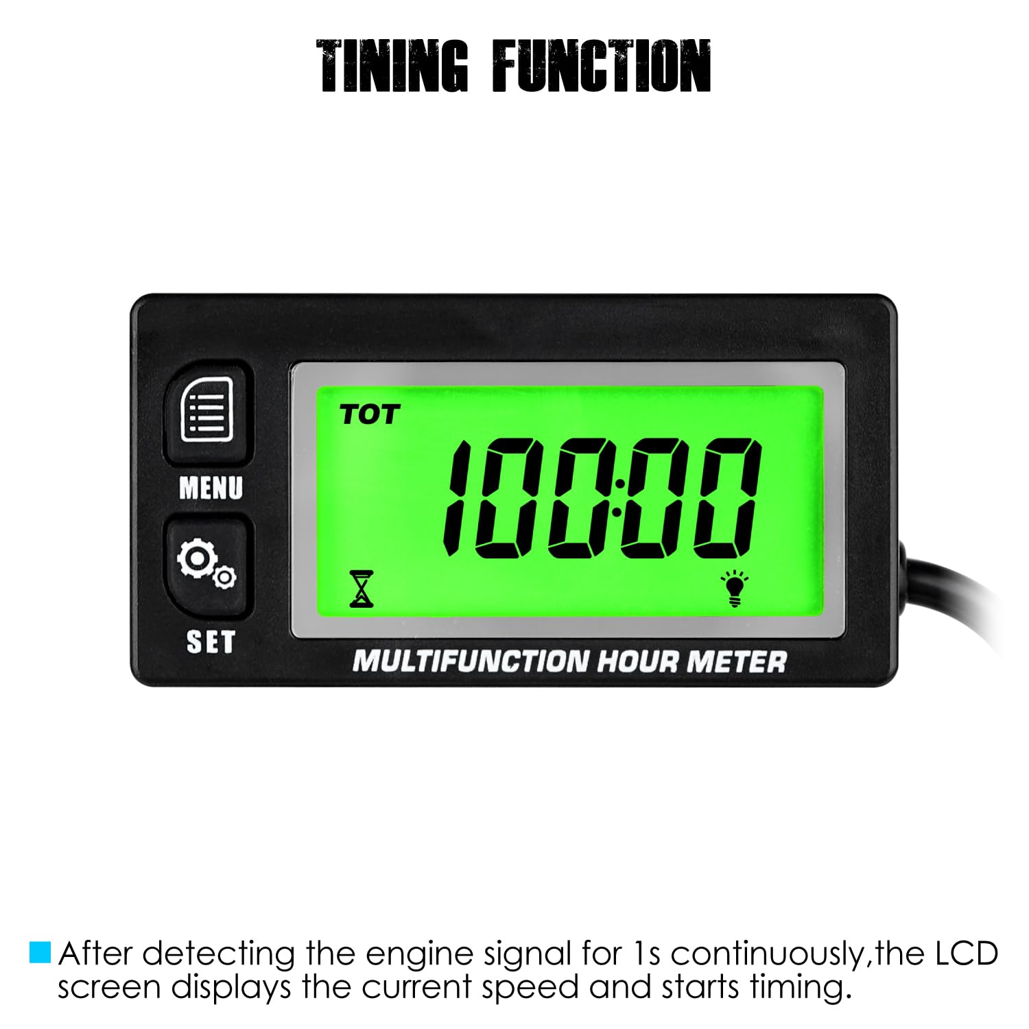 Multifunzione Hour Meter, Record Total Hours & IP65 Waterproof Design per Lawn Mower Tractor Generator Compressor