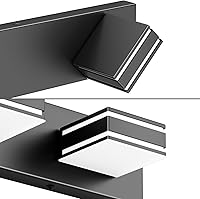 Vista 7 de Ralbay Lámpara de tocador LED moderna de 48 pulgadas para baño, 6 luces, moderna lámpara de pared de baño de acrílico LED en mate negro para tocador