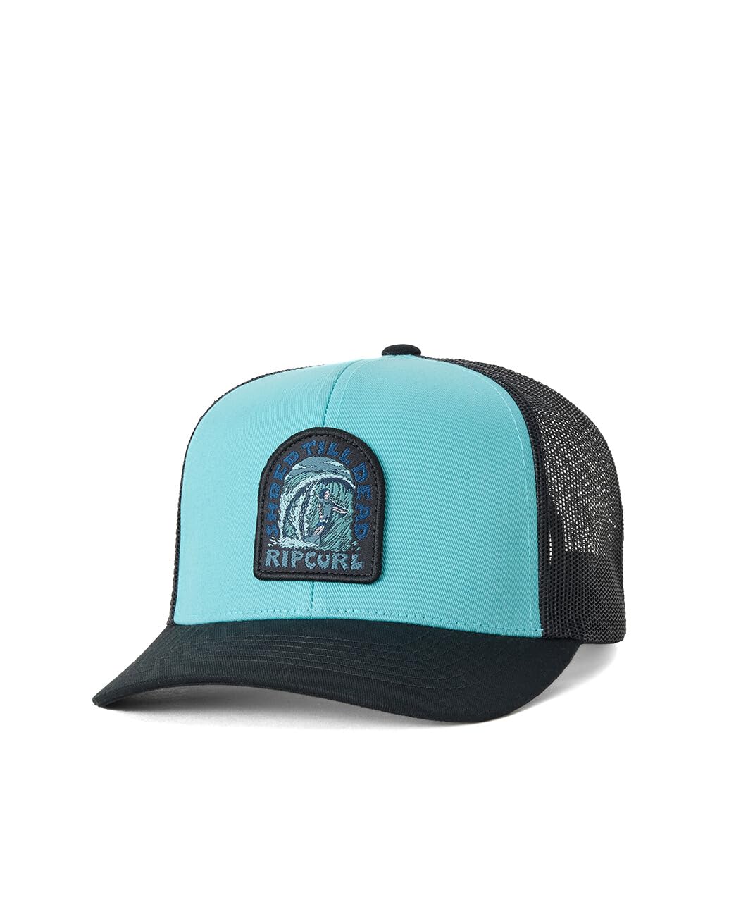 Rip Curl Curve Peak, Structured Trucker Hat, Mesh Snapback Baseball Cap for Men, Adjustable, Spray Green 261, One Size