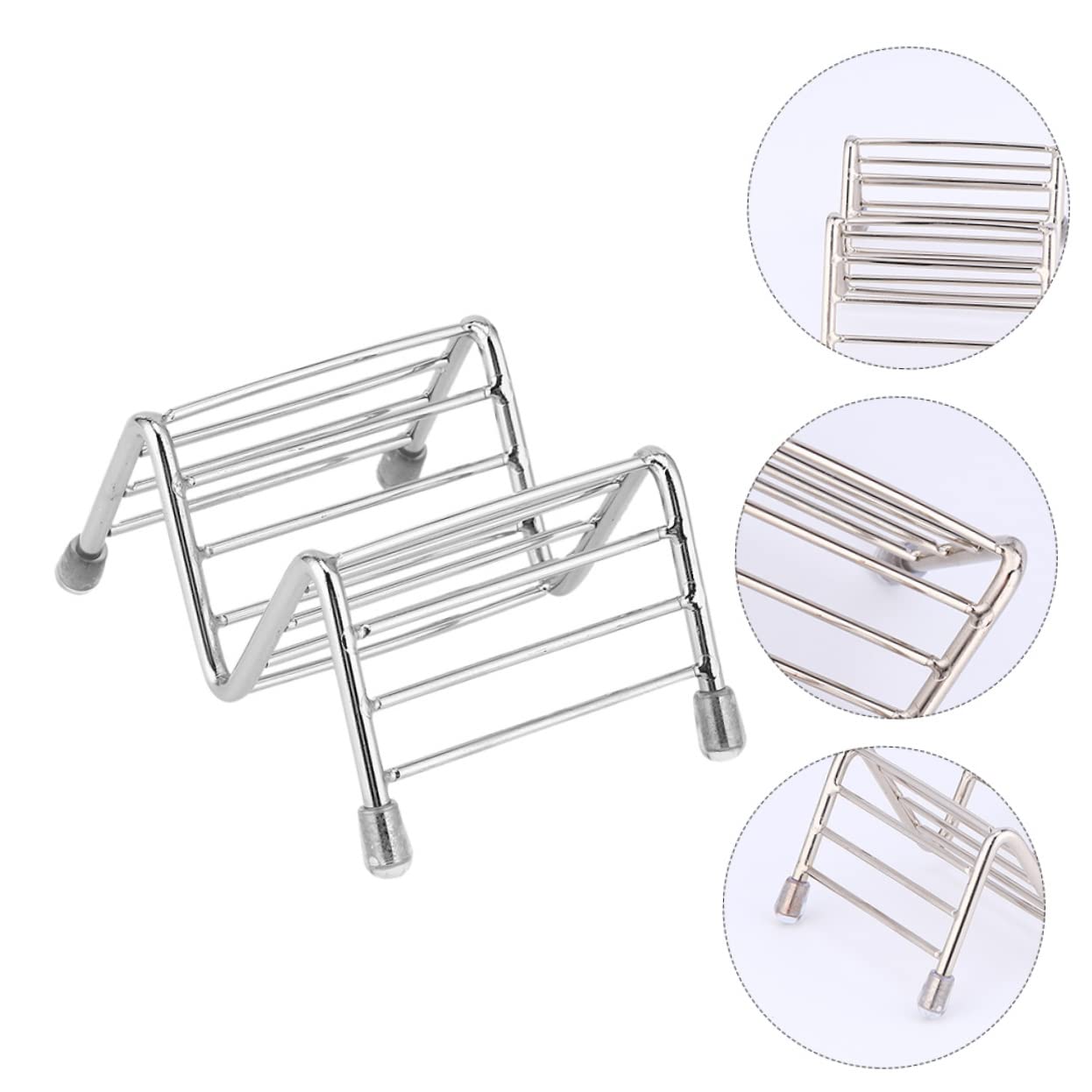 Cabilock 2 Series Soporte De Tacos Inoxidable De Servir Tortillas Estable Lavable Uso Casa Restaurantes 2 Piezas*2