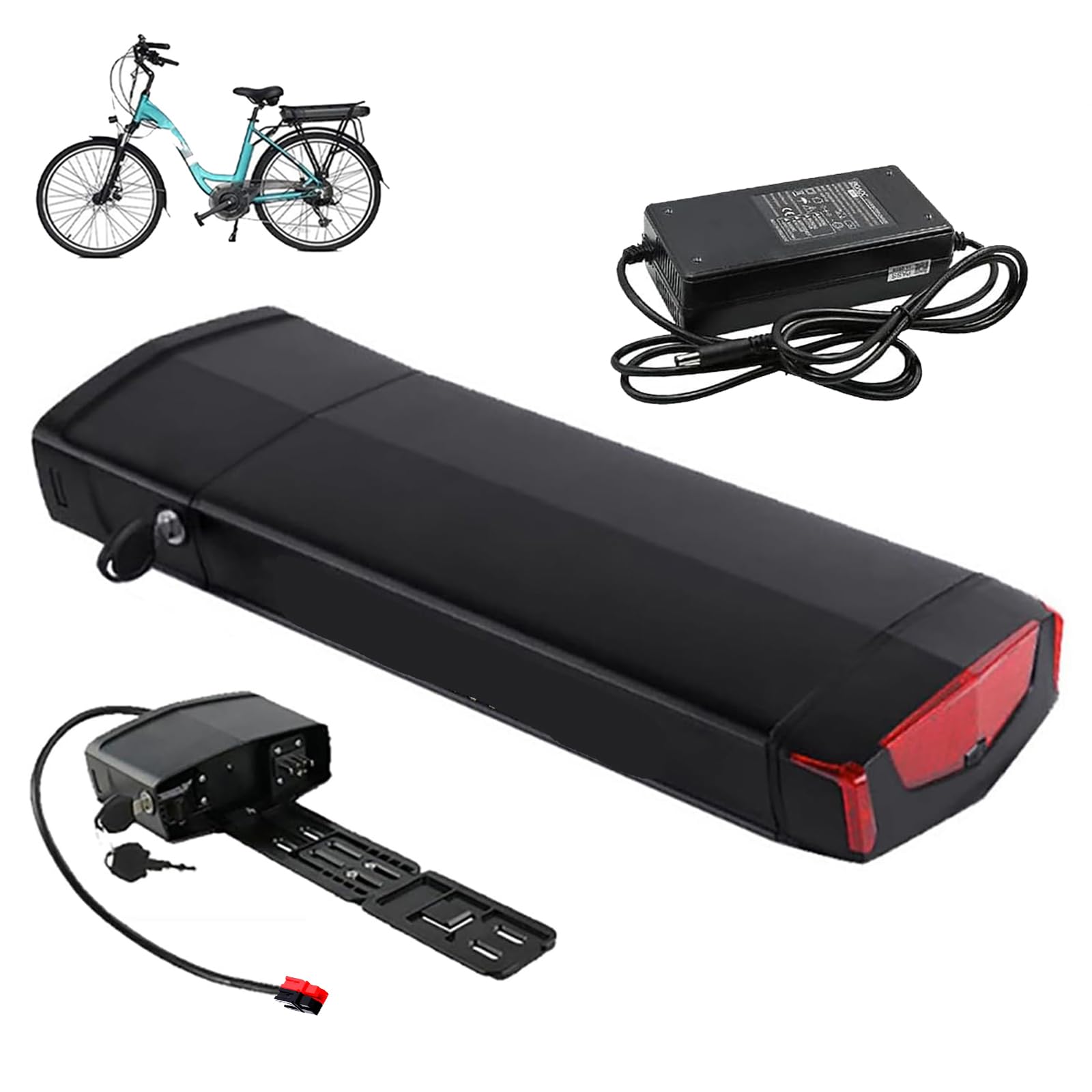 Batterie Lithium pour Porte-Bagages arrière de vélo électrique : 36 V 10,4 Ah, 13 Ah, 15 Ah, 17 Ah ; Batterie pour Porte-Bagages de VTT : 48 V 10,4 Ah, 13,6 Ah, 13 Ah.,Anderson,36V 13Ah