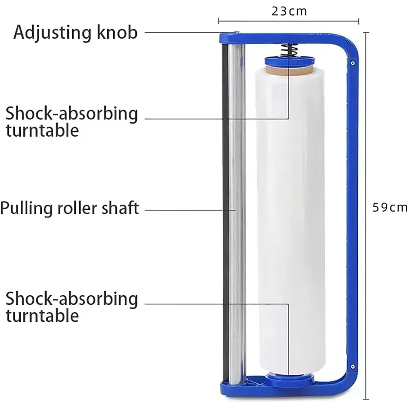 Machine d'emballage étirable portable pour film de 50 cm, distributeur manuel et coupe-film, idéale pour les meubles, les emballages alimentaires et les boissons, les travaux manuels – Flexible et