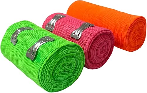 Miniatura 10 de Vendaje elástico con clips de cierre, diseño cómodo de colores mezclados, soporte para tobillo, clavos de rodilla, brazo de muñeca, esguinces de