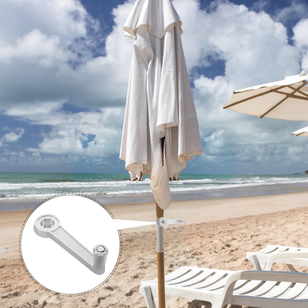 INOOMP Manivelle De Parasol Terrasse Accessoire De Remplacement Durable Pour Parasol D'Extérieur Banane Installation Facile Pour Jardin Plage Et Camping