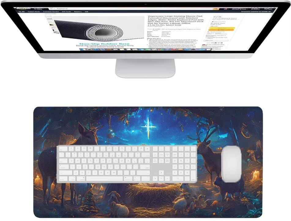 Tapis souris XXL de précision avec bords cousus renforcés