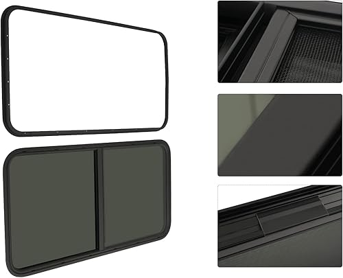 Miniatura 4 de Ventana de caravana, 24 pulgadas de ancho x 20 pulgadas de alto, deslizador horizontal de lágrima, ventana universal para RV con pantalla compatible