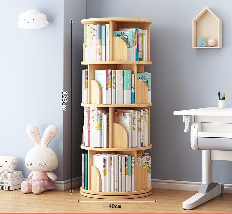 DIY用品 本棚 回転式本棚 白(しろ), もくめいろ 3段 4段 5段 大容量 コミック