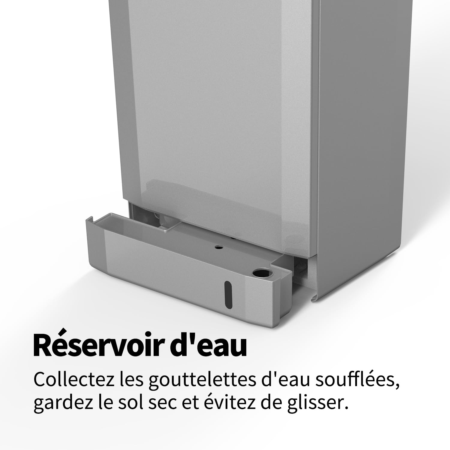 AIKE Swift Sèche-Mains Professionnel avec Filtre HEPA, Design Géométrique, Flux d'air 90M/S, pour Sanitaires à Fort Trafic, 1850W 220V Argent