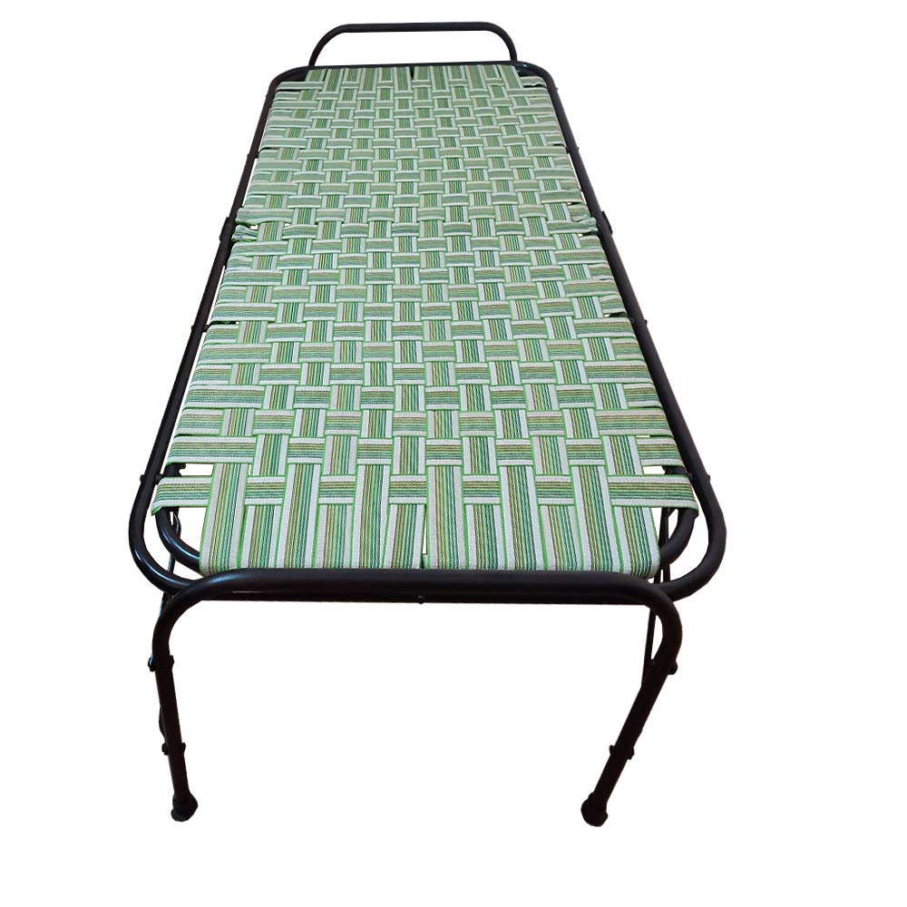 6×3 Feet Double Pipe Folding Bed | Portable Bed for Sleeping | Beds for Guest | Camp Bed, Tool-Free Assembled | Under-Bed Storage - Random Color