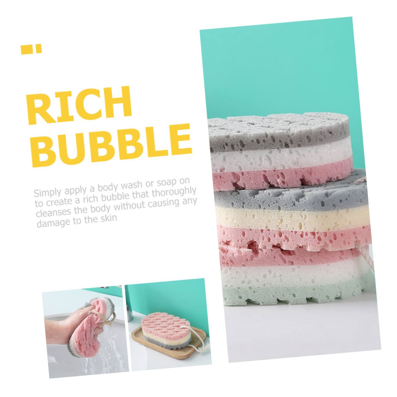 minkissy 30piezas Esponja De Baño Exfoliante Herramienta De Limpieza Corporal Para Esponja y Duradera Para Masaje y Exfoliación De Piel Para Adultos y