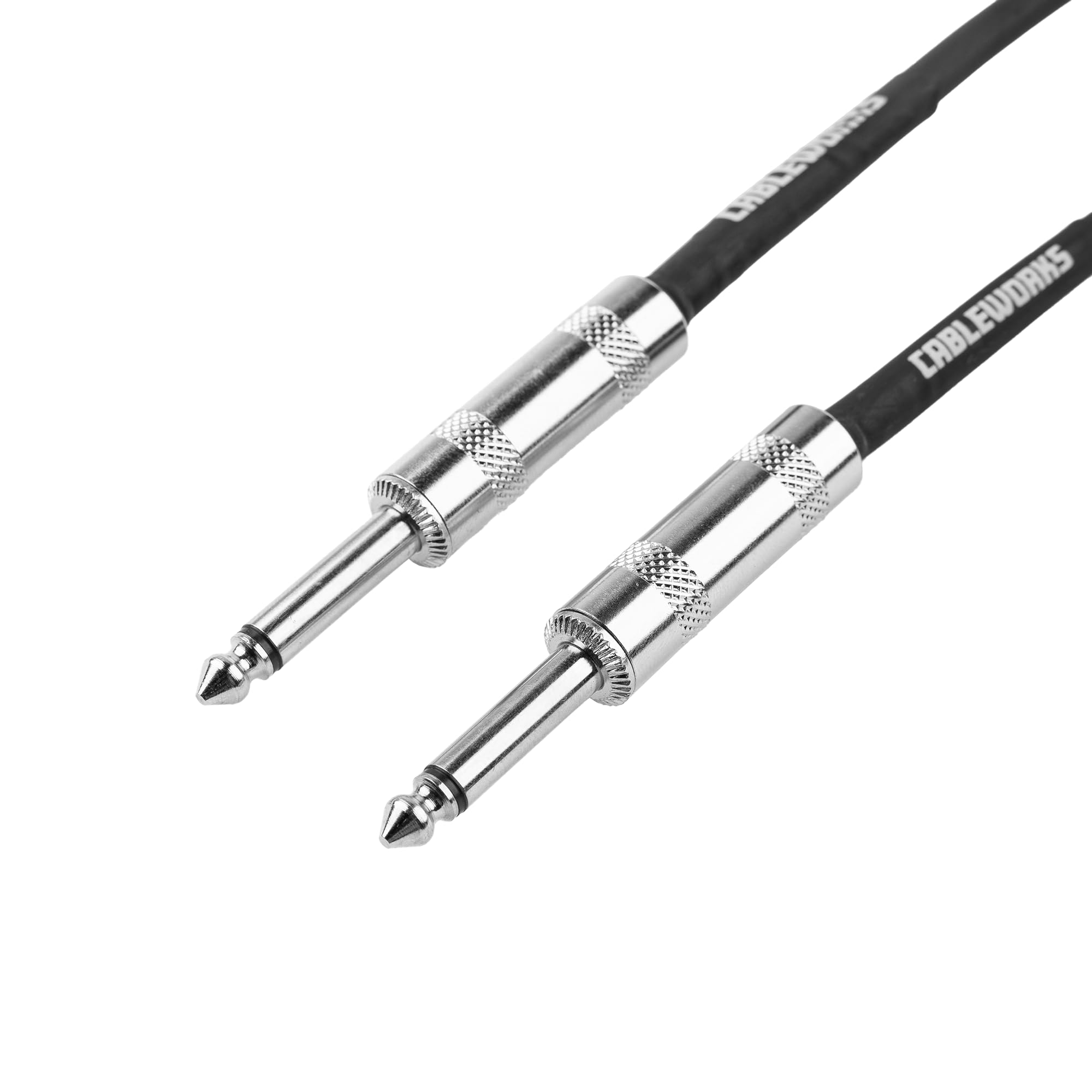 Cableworks By Gator Cases (GCWB-INS-10) - Paquete de 2 cables de instrumento estándar de 10 pies rectos a rectos de la serie Backline