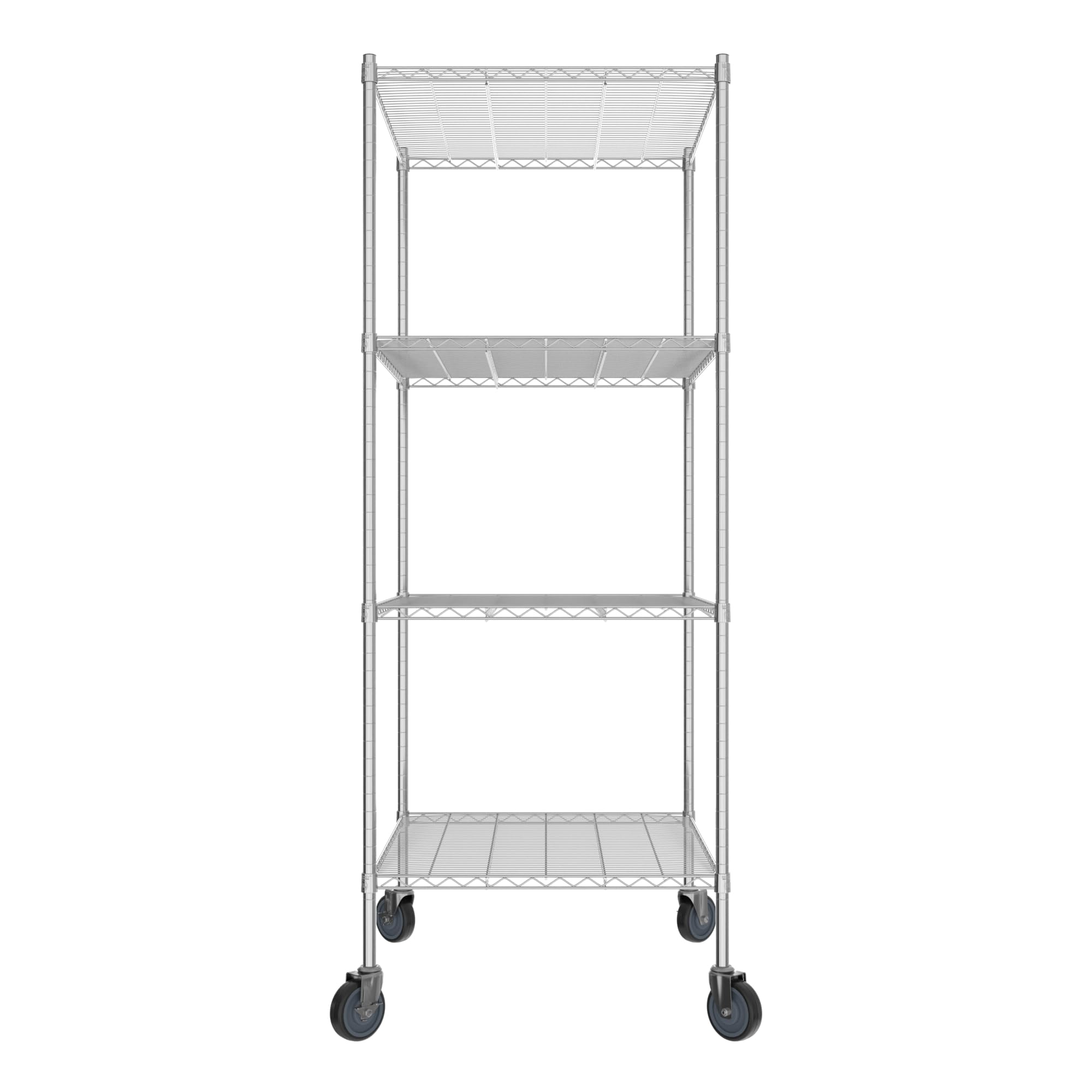 QUIET BOOK Commercial NSF Listed Chrome Mobile Wire Shelving Kit 30